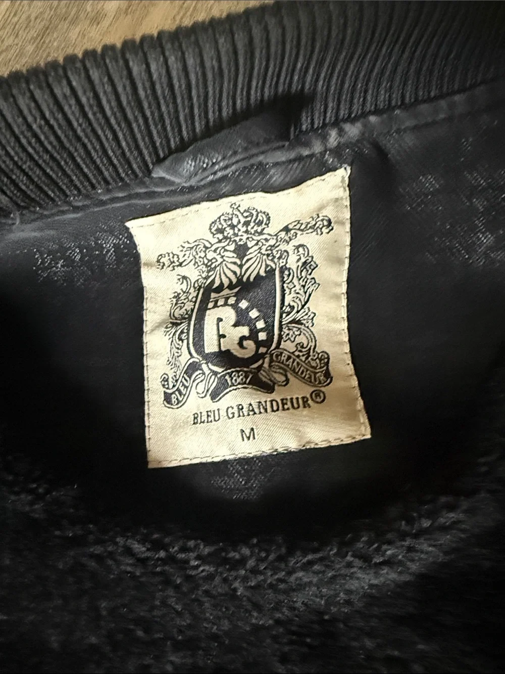 Men's Black Bomber Jacket with Subtle Patterning